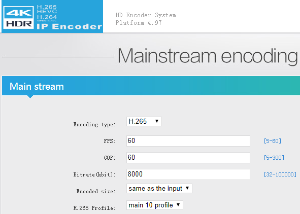 Oupree  HDR 4K60  Video  Encoder Settings